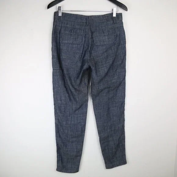 Vince Linen Lyocell Chambray Cargo Trouser Pants Size 26 - Picture 4 of 8